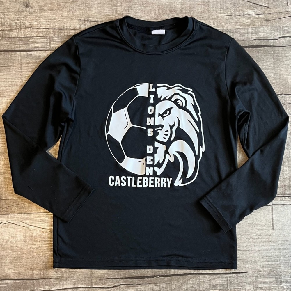 Sport-Tek Long Sleeve T'Shirt Boys Size Small Castleberry Den Black Athletic Fit